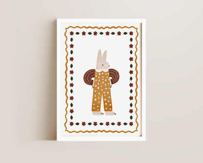 Polka Dot Bunny Print