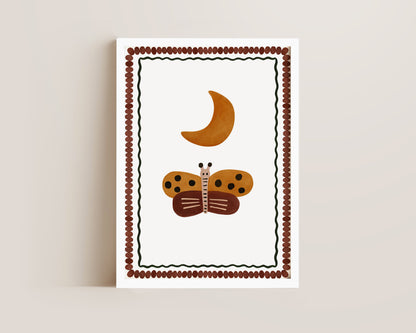 Butterfly & Moon Print