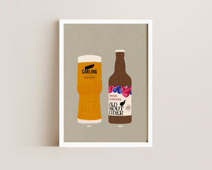 Carling & Old Mout Berries & Cherries Print
