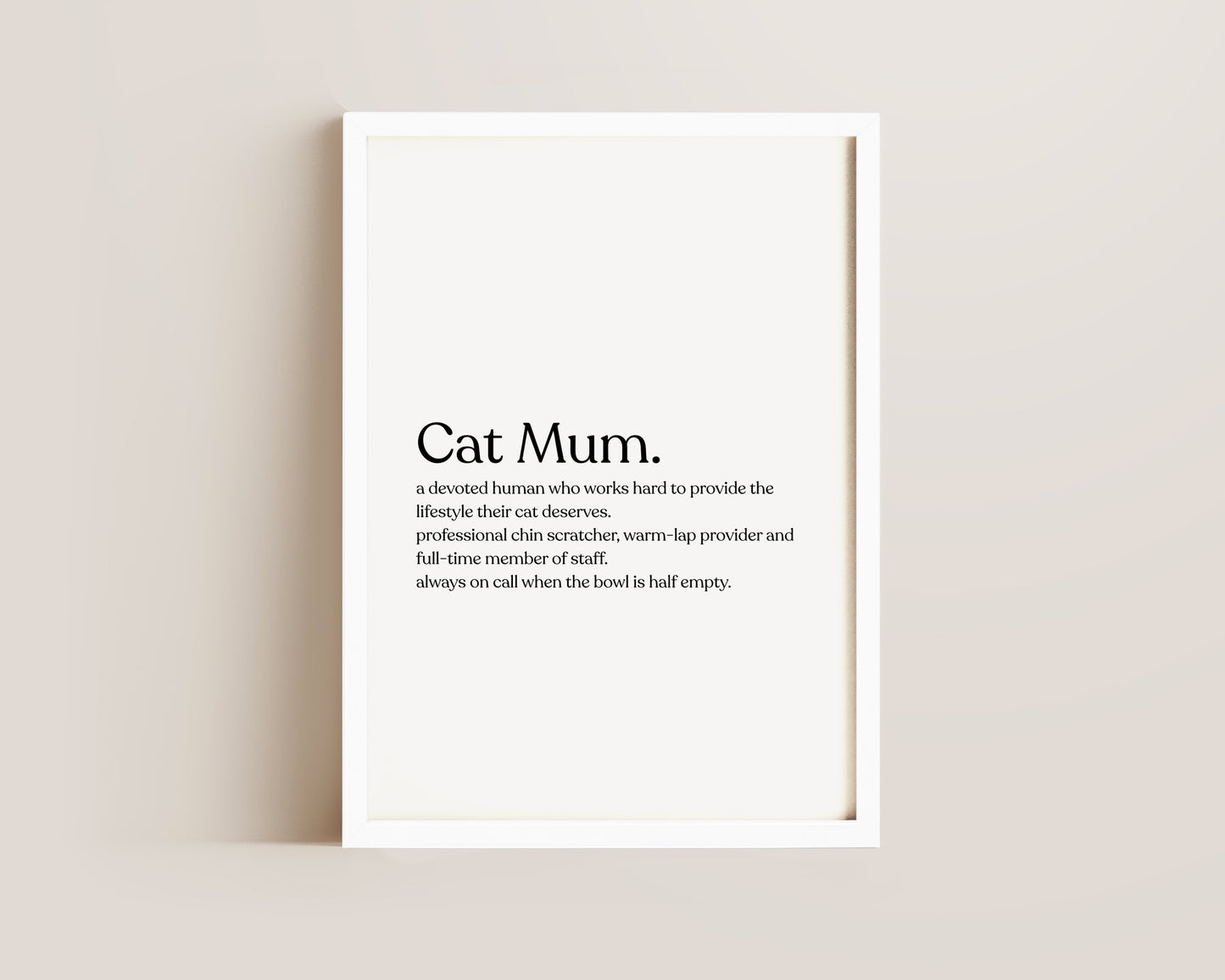 Cat Mum Definition Print