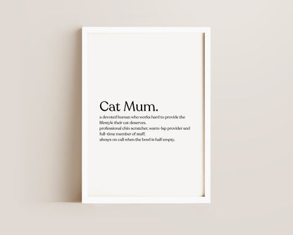 Cat Mum Definition Print