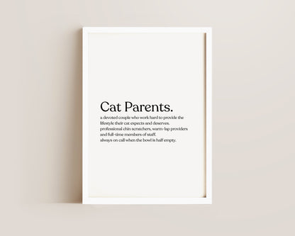 Cat Parents Definition Print
