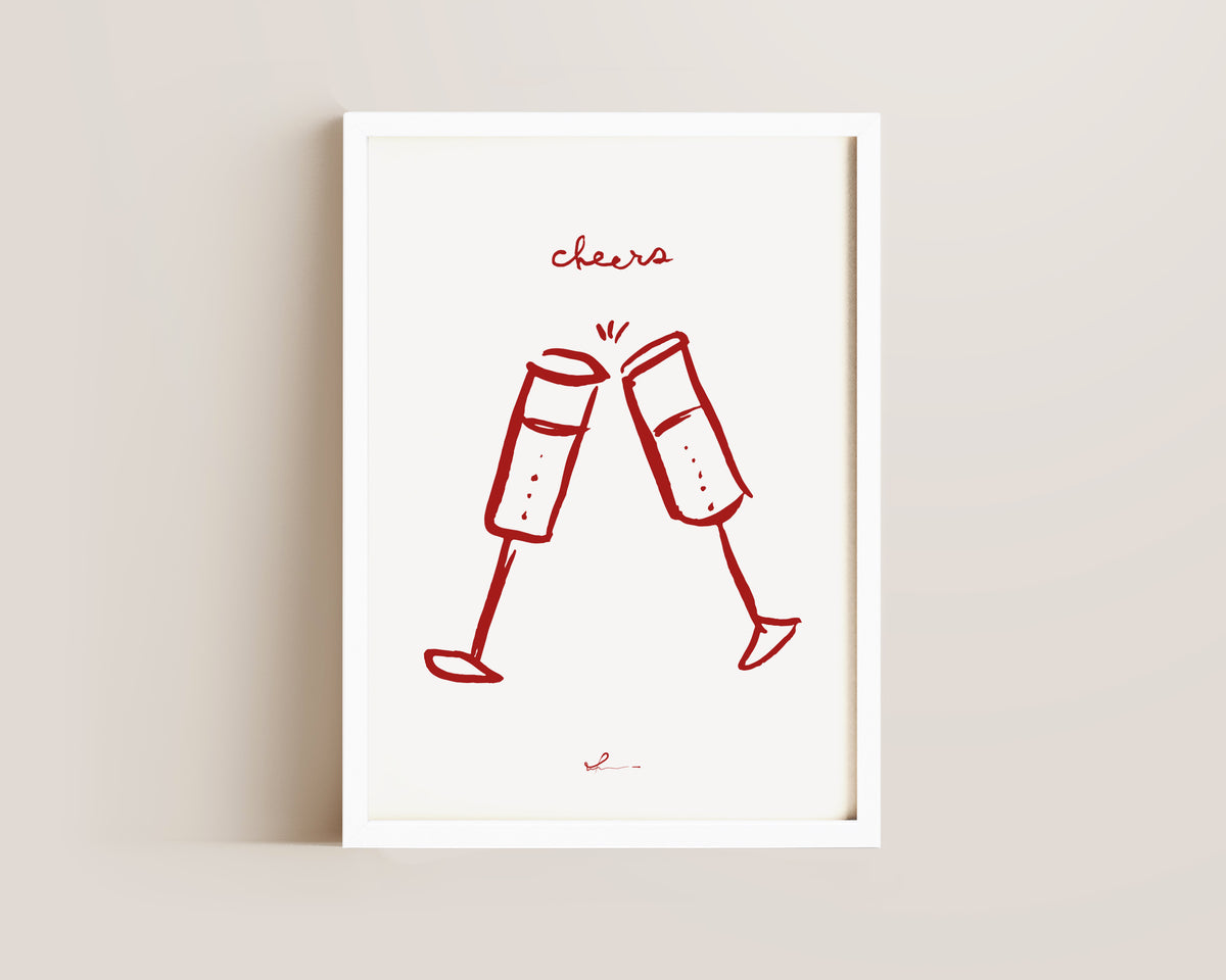 Red Cheers Print