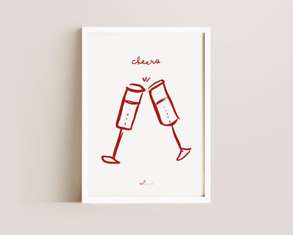 Red Cheers Print