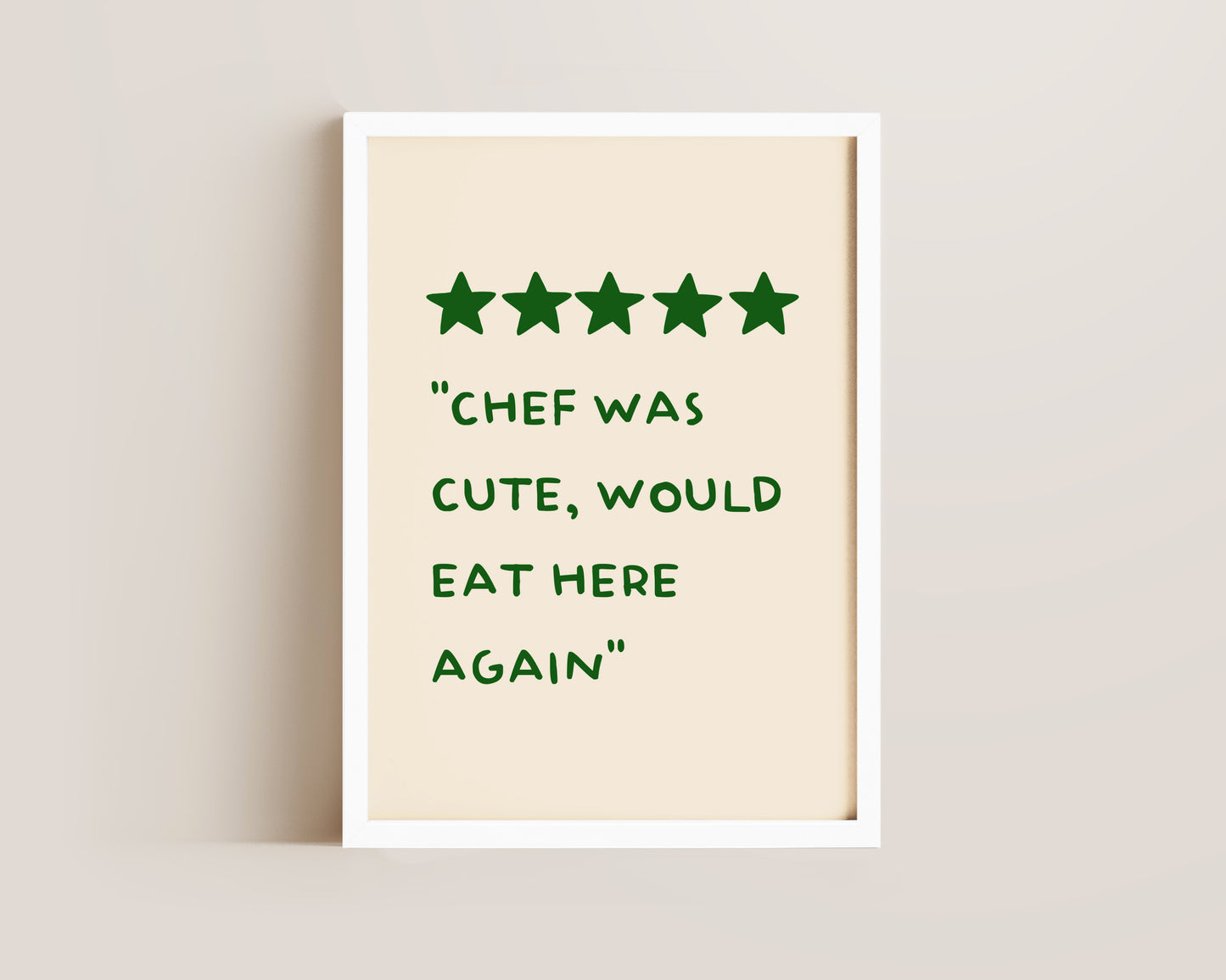 Chef Was Cute Print In Green