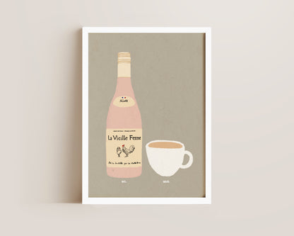 Chicken Wine & Cup of Tea Print