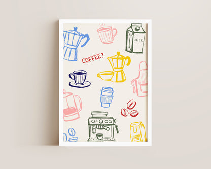 Colourful Coffee Print