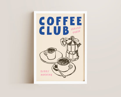 Coffee Club Pink Print