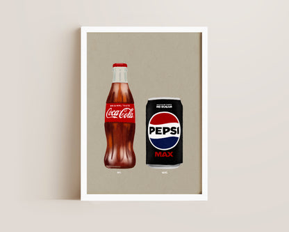 Coke Bottle & Pepsi Max Print