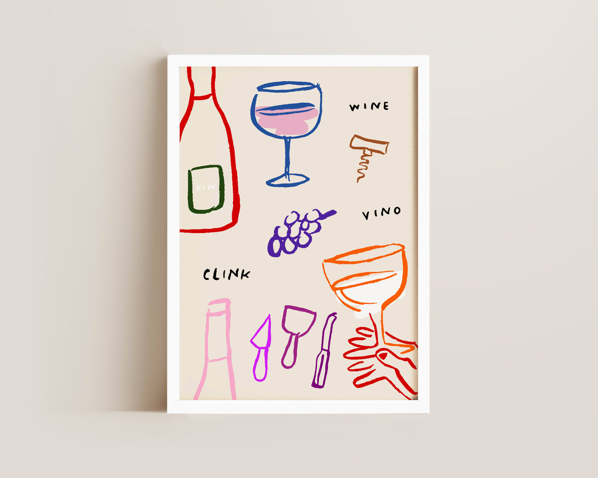 Colourful Wine Print