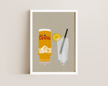 Coors & Malibu Lemonade Print