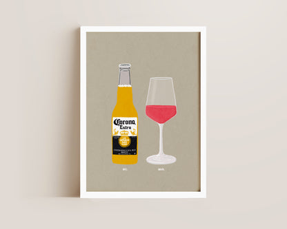 Corona & Rose Print
