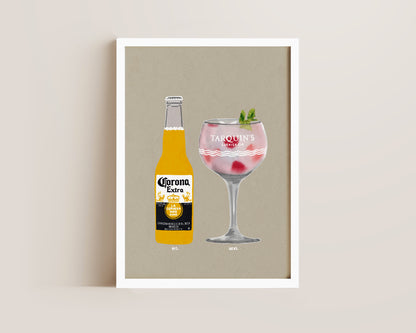 Corona & Tarquin's Gin Print