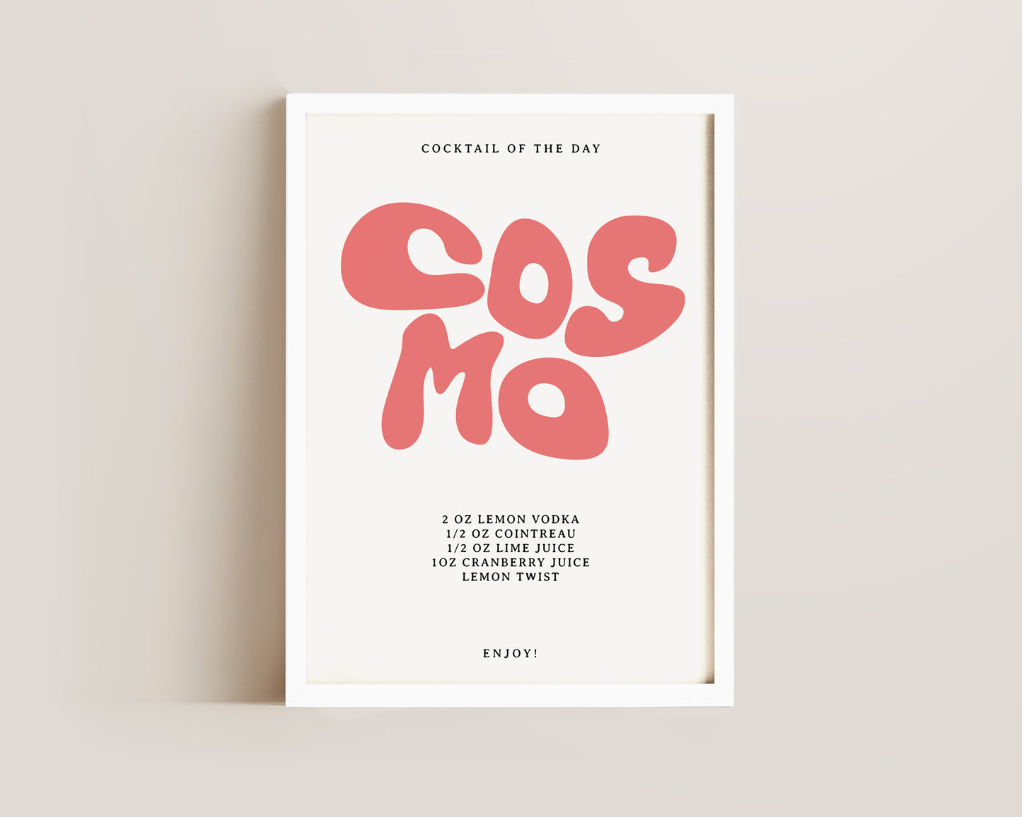 Cosmopolitan Recipe Wall Art Print