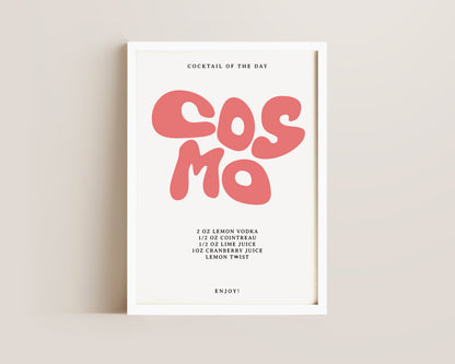 Cosmopolitan Recipe Wall Art Print