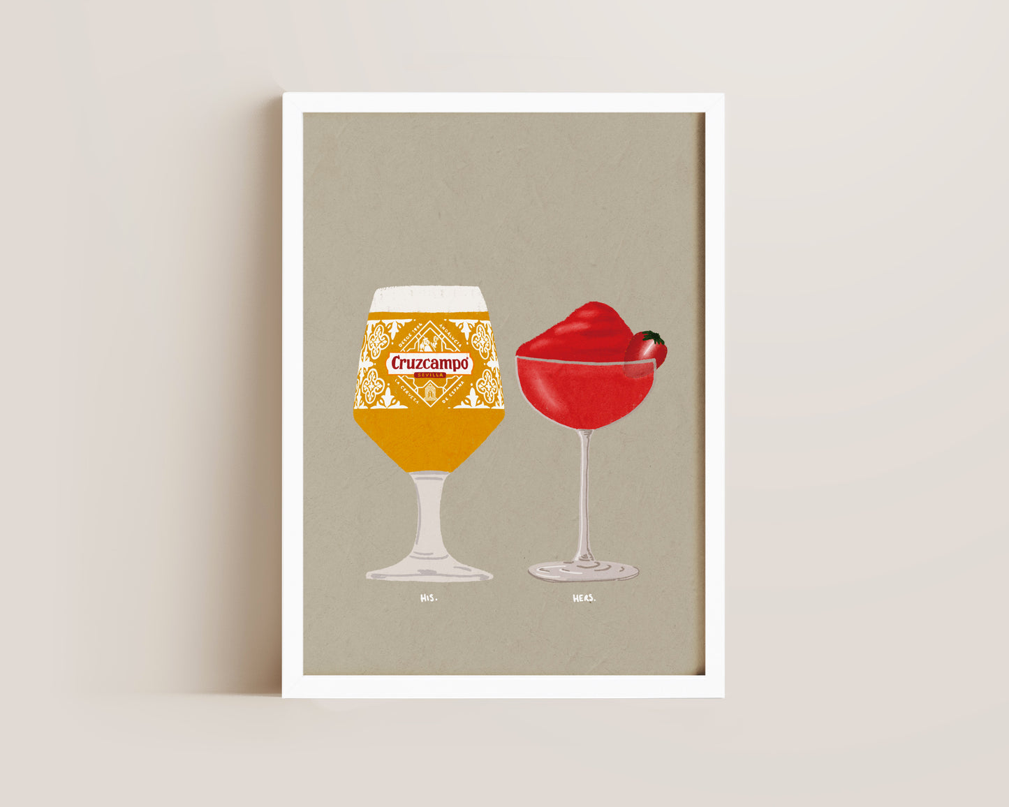 Cruzcampo & Frozen Strawberry Daiquiri Print