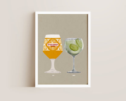 Cruzcampo & Gin Lemonade Lime Print