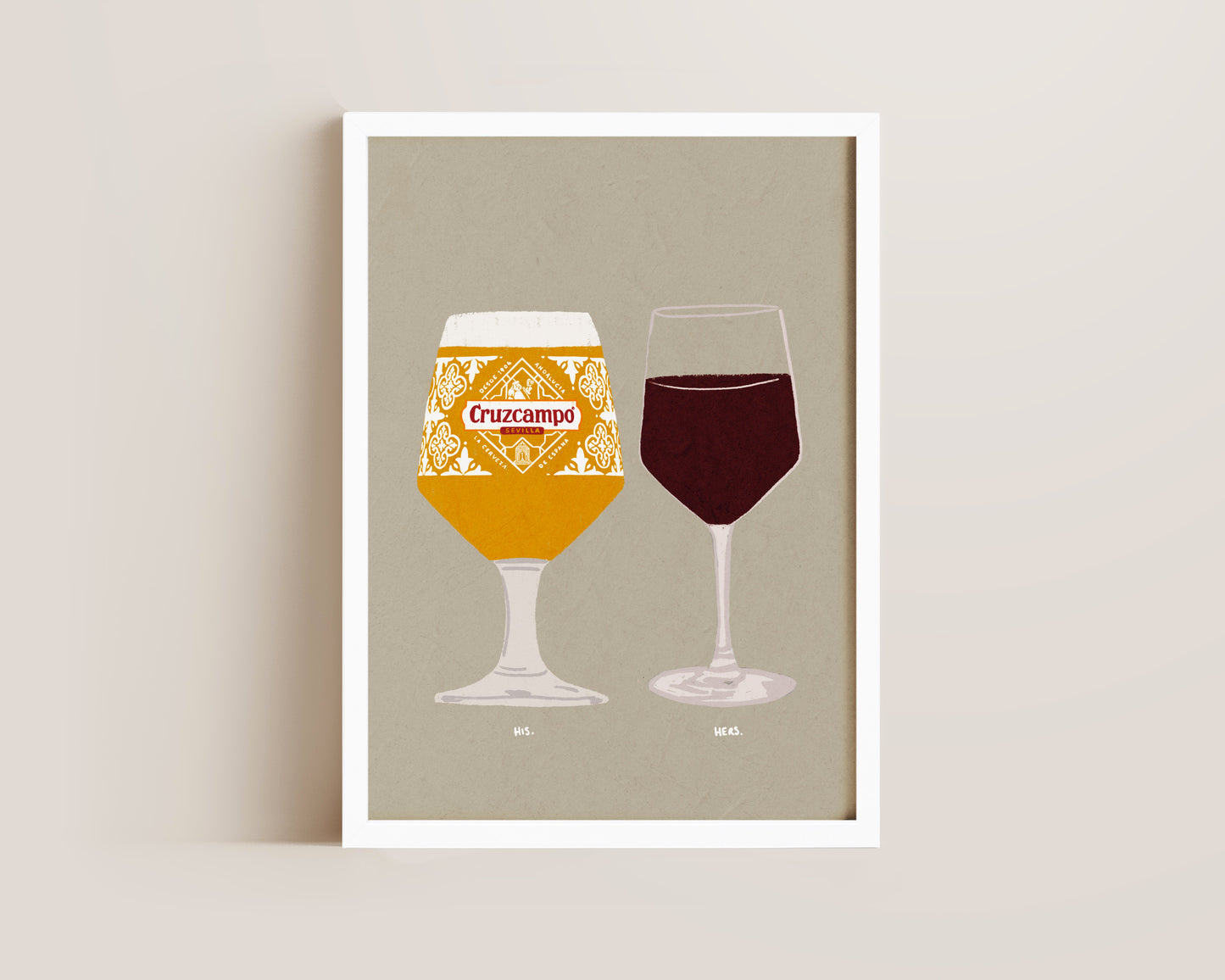 Cruzcampo & Red Wine Print