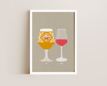 Cruzcampo & Rose Print