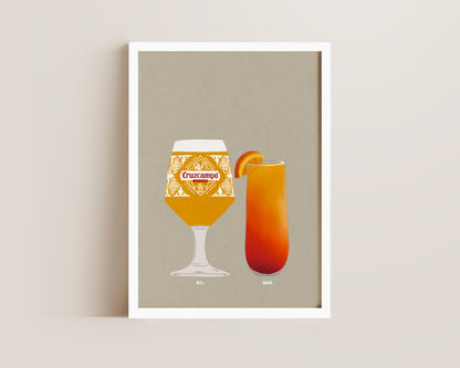 Cruzcampo & Tequila Sunrise Print