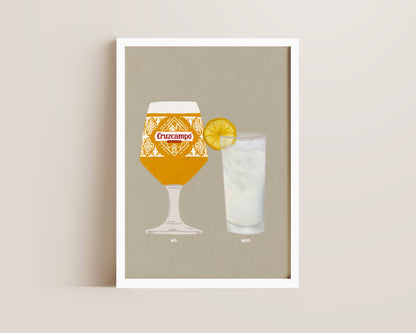 Cruzcampo & Vodka Lemonade Print