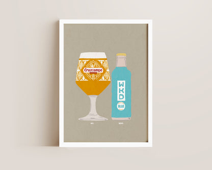 Cruzcampo & Blue WKD Print