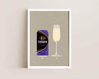 Strongbow Dark Fruits & Prosecco Glass Print