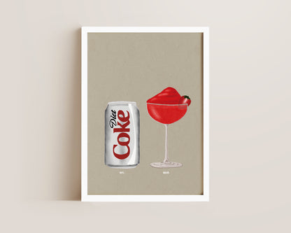 Diet Coke & Frozen Strawberry Daiquiri Print