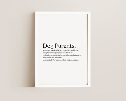 Dog Parents Definition Print