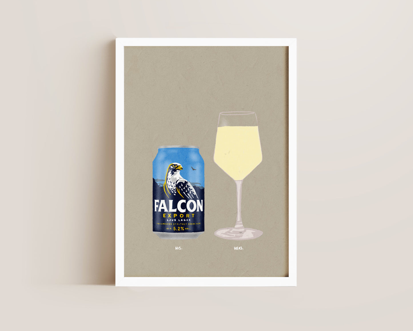 Falcon Beer & White Wine Print