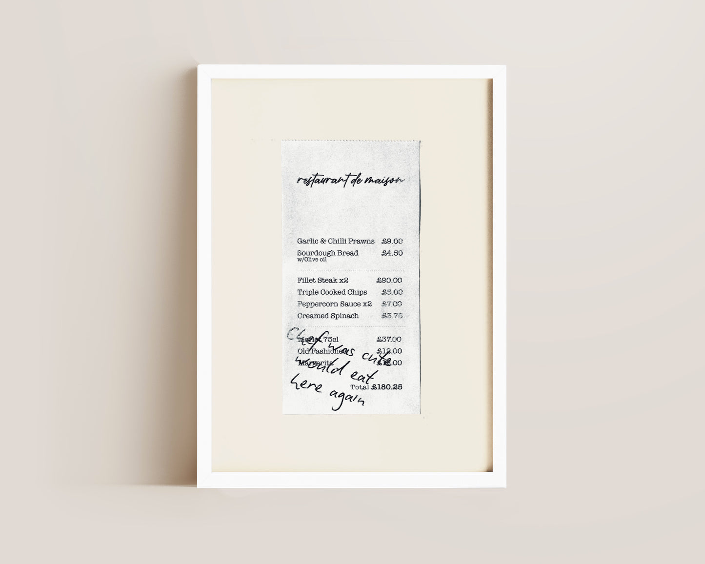 Chef Was Cute Receipt Print