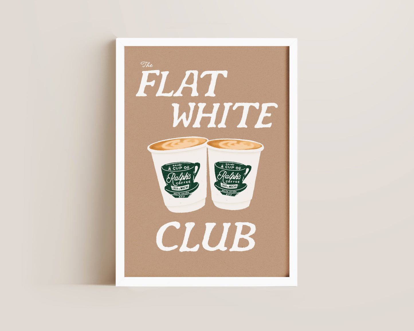 Flat White Club Brown Print