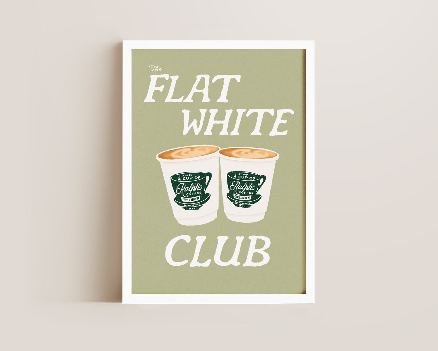 Flat White Club Green Print