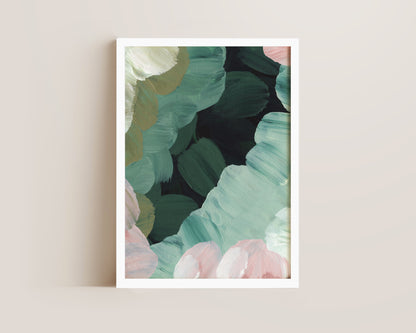 Forest Green & Pink No. 1 Print