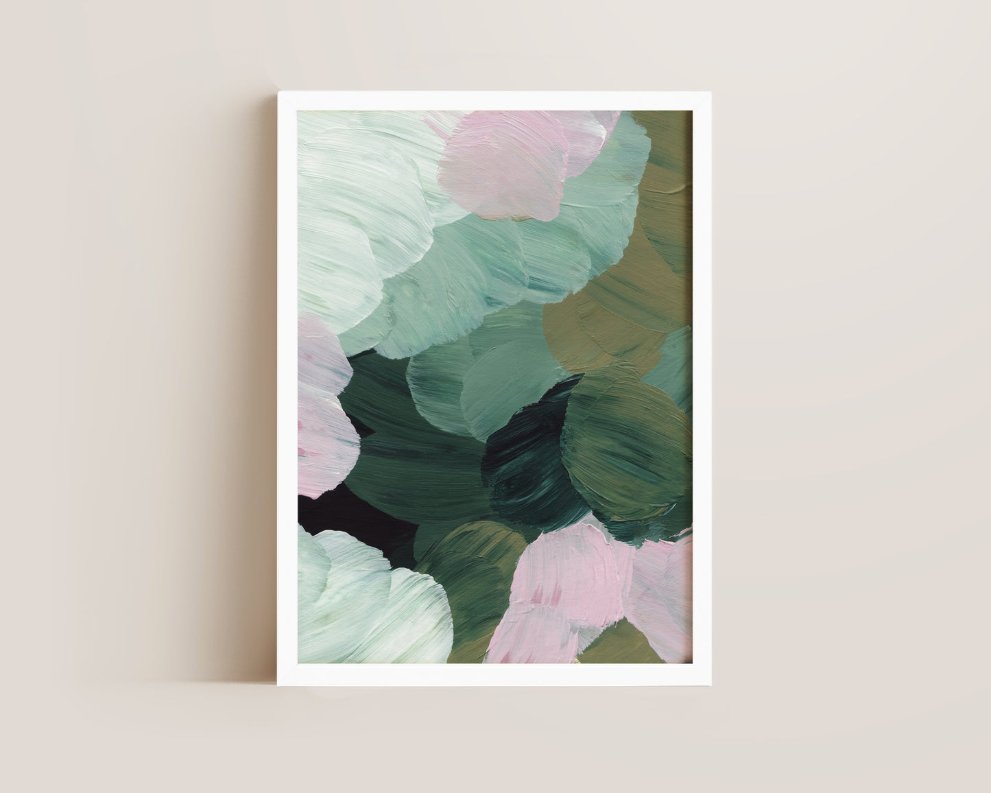 Forest Green & Pink No. 2 Print