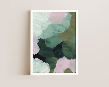 Forest Green & Pink No. 2 Print