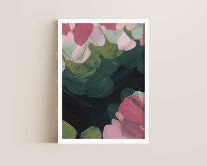 Forest Green & Pink No. 3 Print