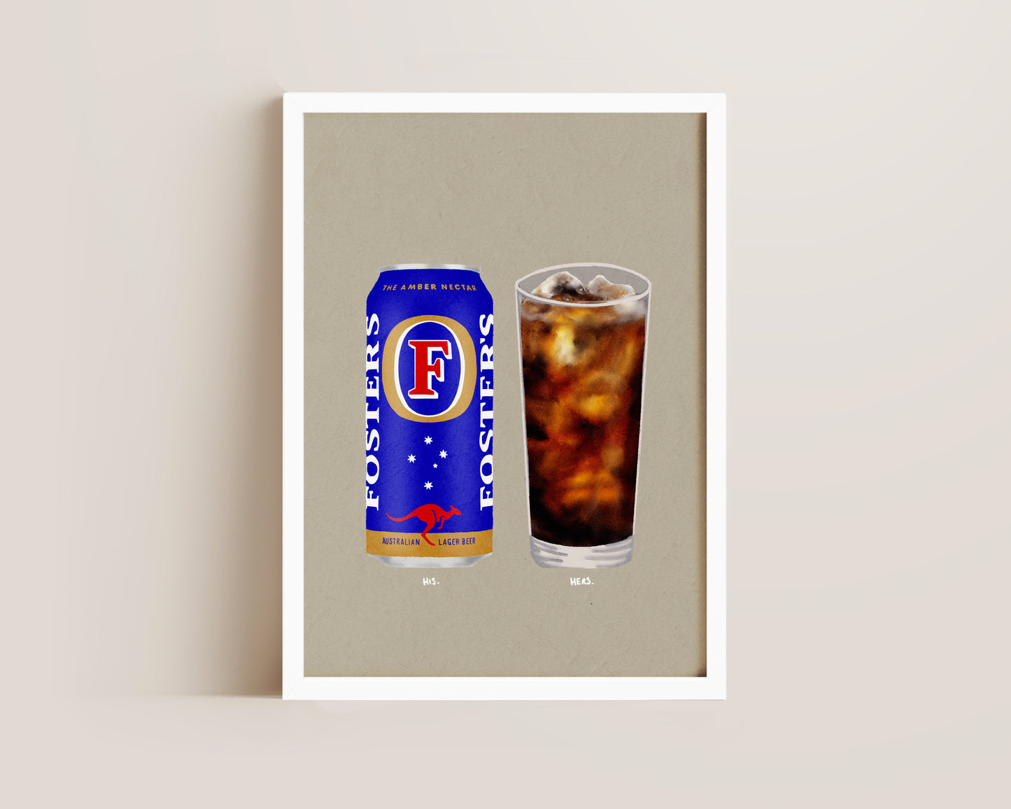 Fosters Can & JD Coke Print