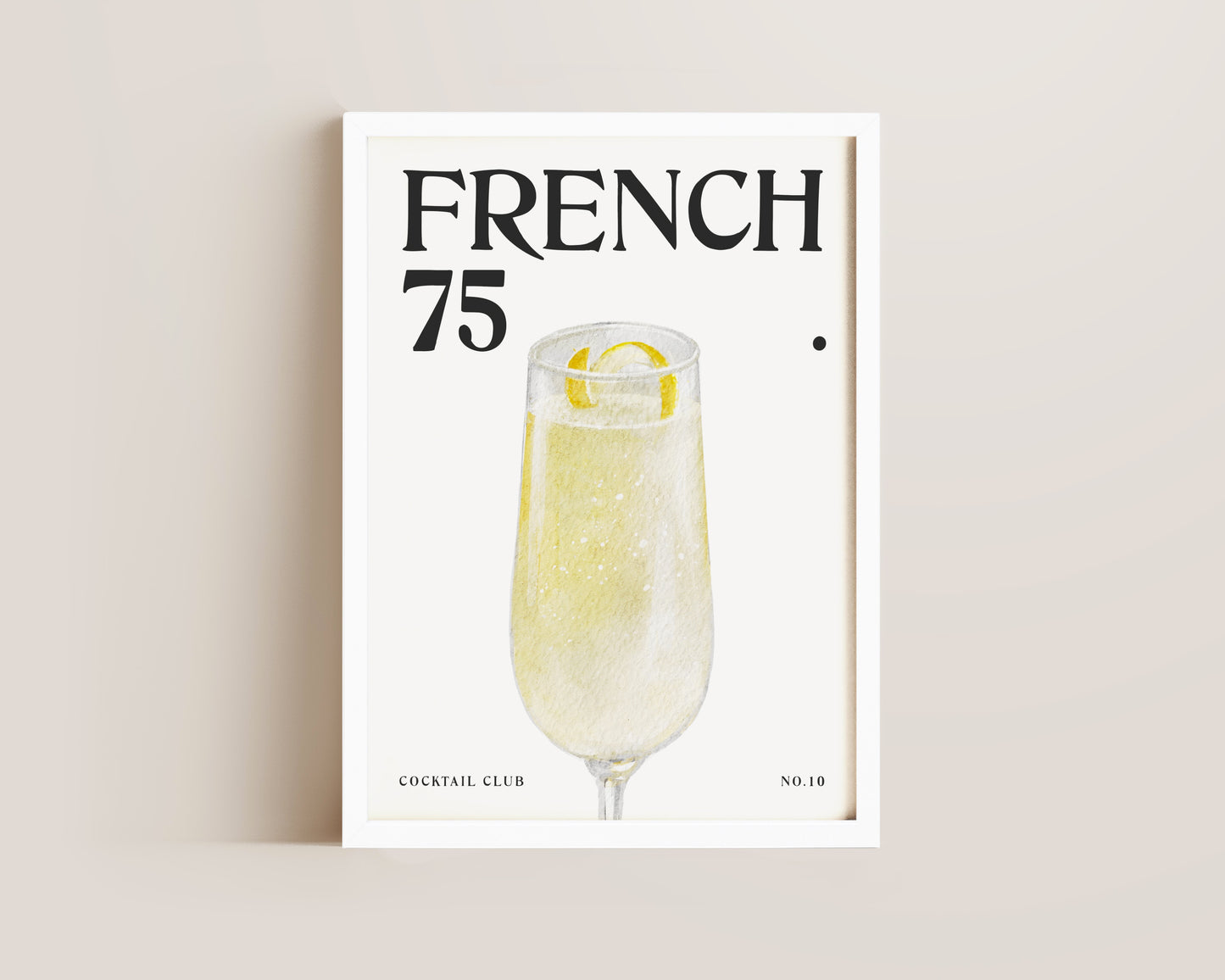 French 75 Cocktail Print