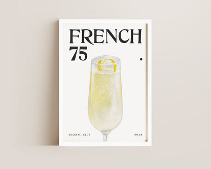 French 75 Cocktail Print