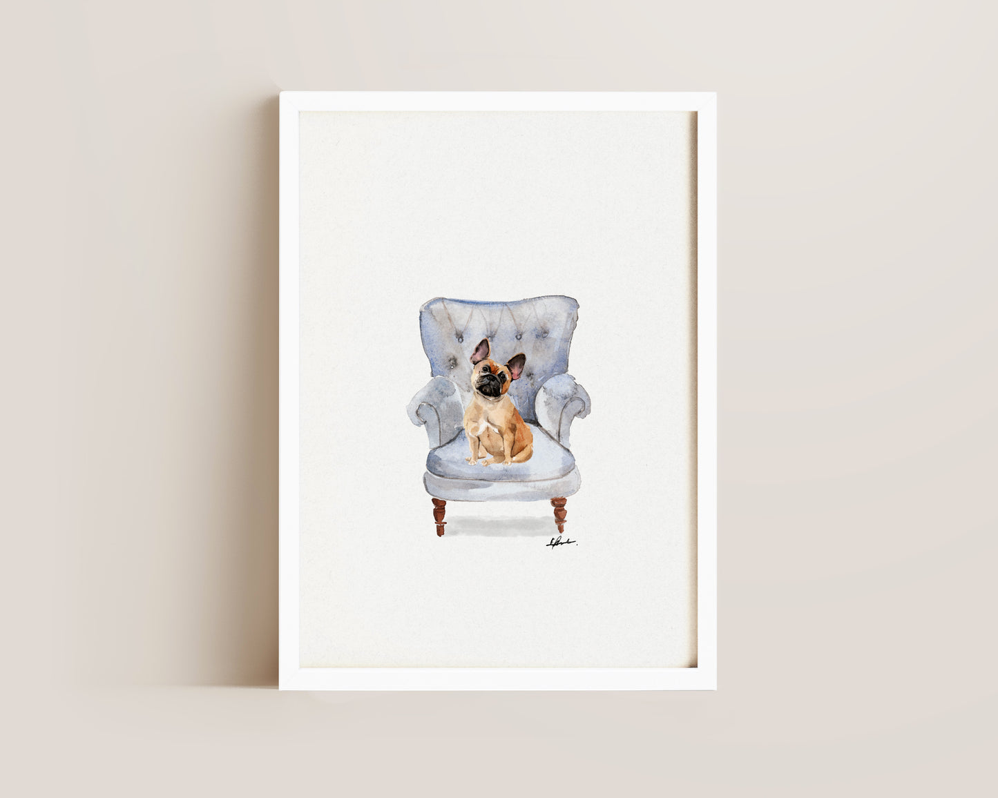 French Bulldog in Chair Print