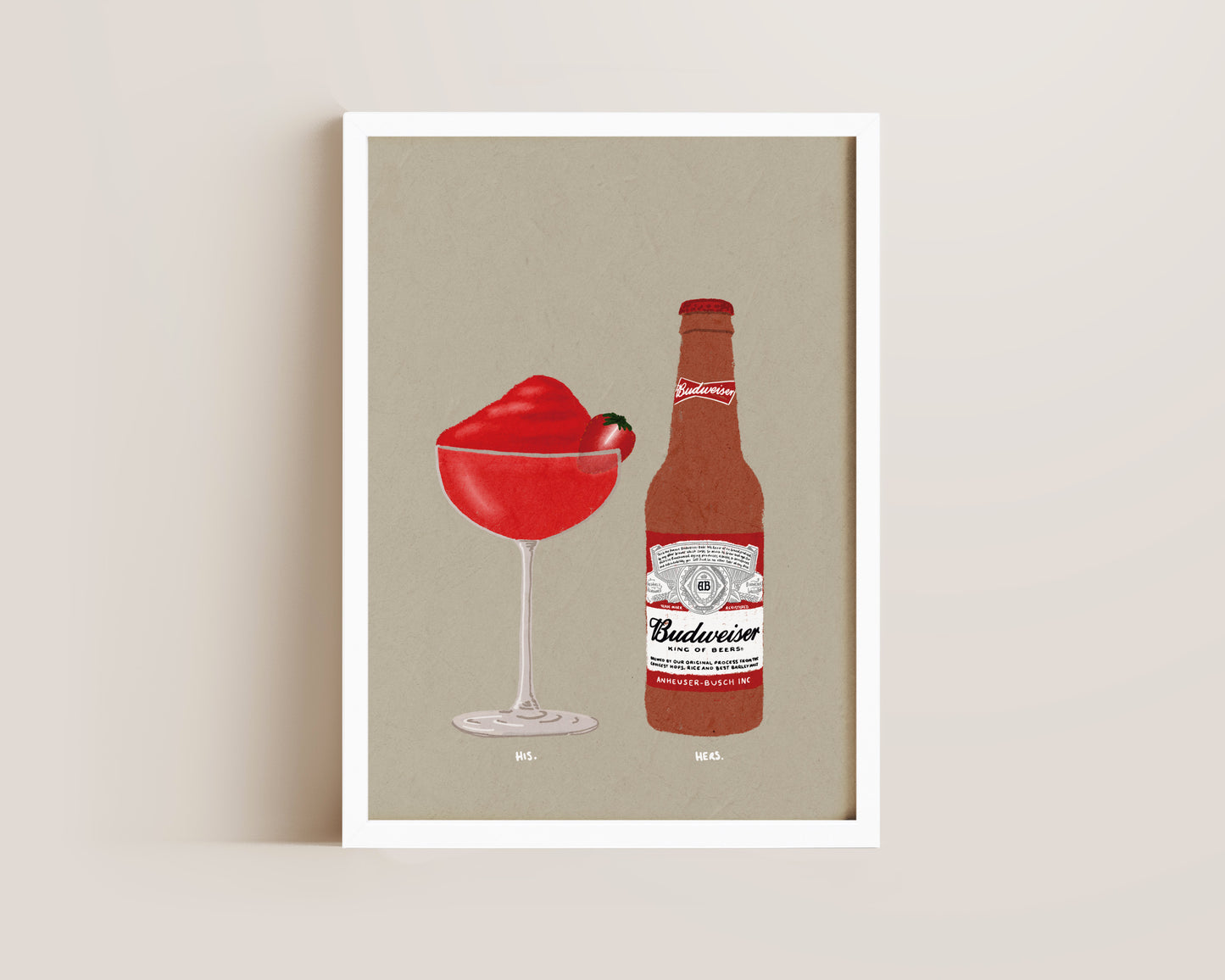 Frozen Strawberry Daiquiri & Budweiser Print