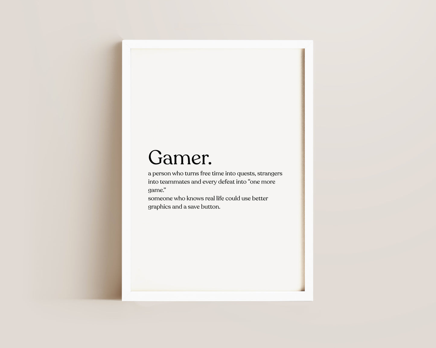 Gamer Definition Print