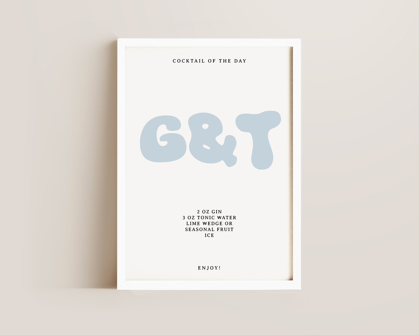 Gin & Tonic Recipe Print