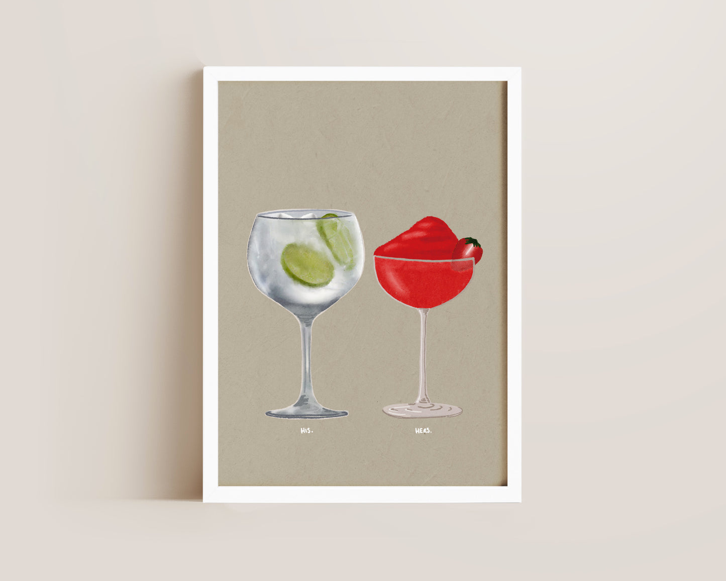 Gin & Tonic & Frozen Strawberry Daiquiri Print