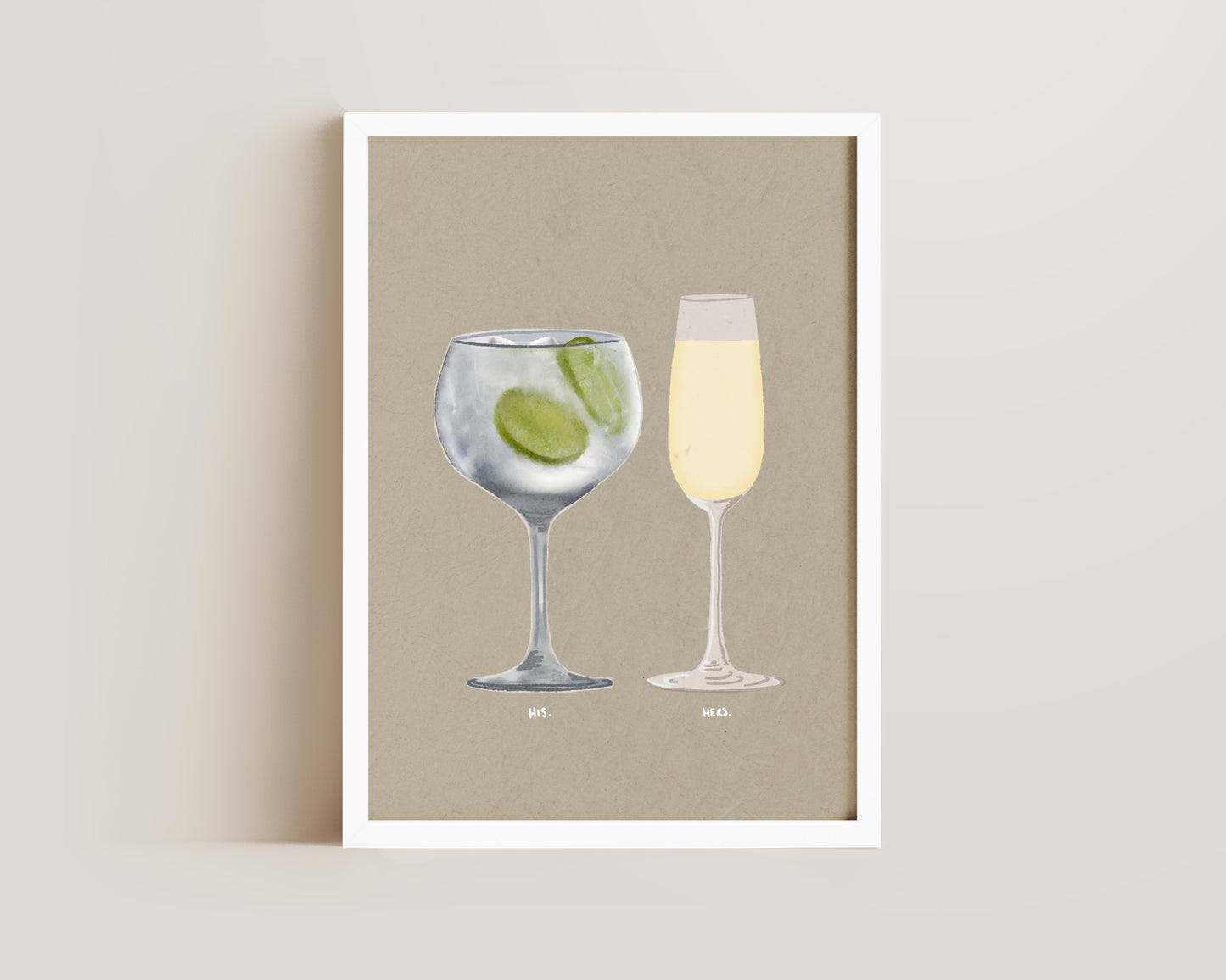Gin & Tonic & Prosecco Glass Print