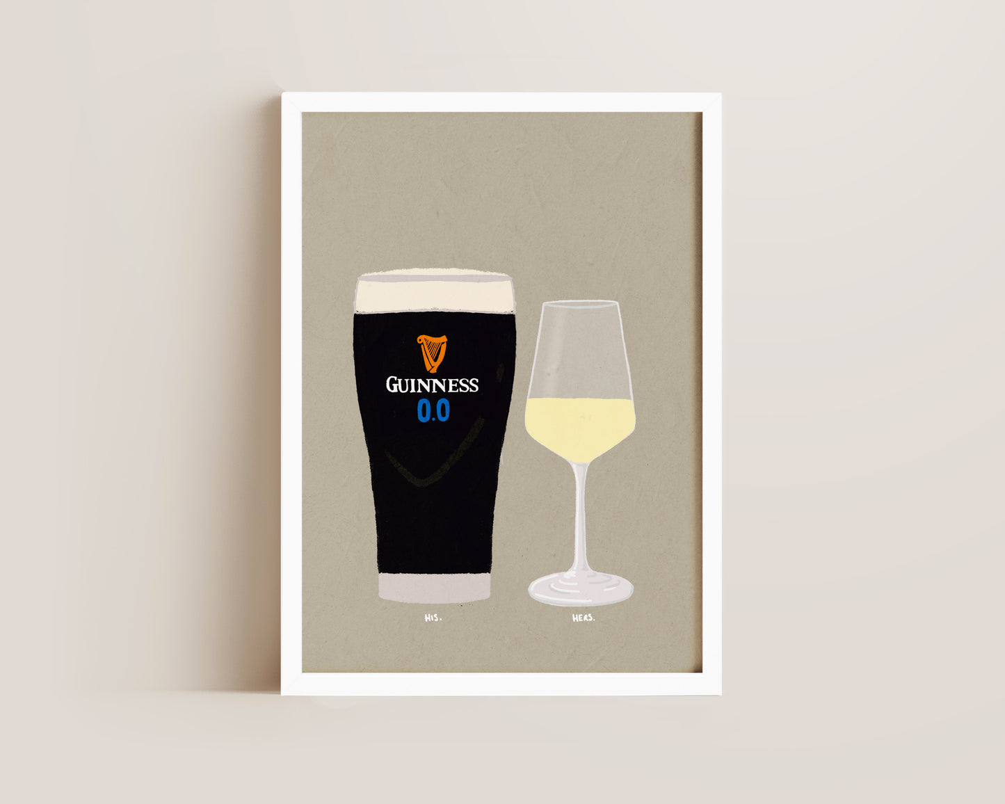 Guinness Zero & White Wine Print