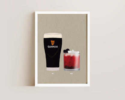 Guinness & Bramble Cocktail Print