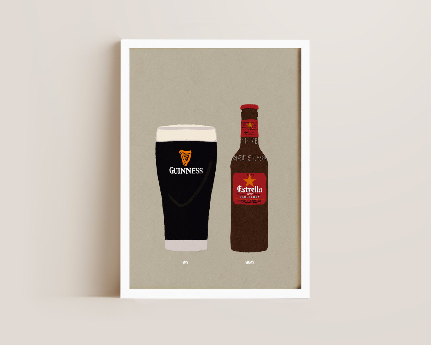 Guinness & Estrella Bottle Print