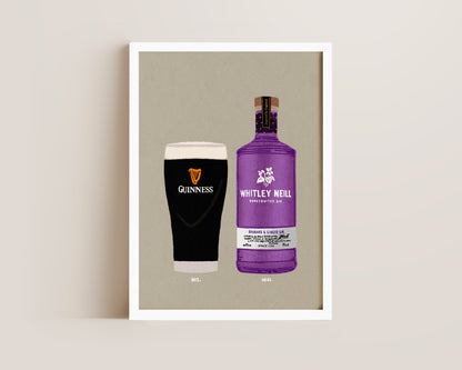 Guinness & Rhubarb Ginger Gin Print